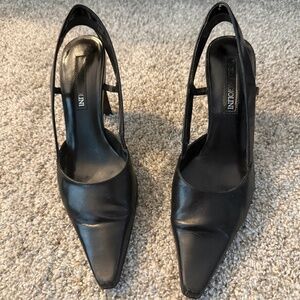 Enzo Angiolini EAANARA Black Leather Slingback Heels | Size 6M | Original Box